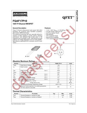FQAF17P10 datasheet  